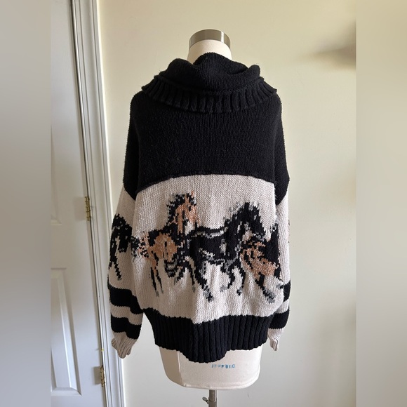 Anthropologie Pilcro Horse Graphic Cardigan Sweater Rare Find Size M - Picture 6 of 12